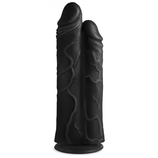 Master Cock Double Stuffer 10" Double Pecker Dildo (Black) - Extreme Toyz Singapore - https://extremetoyz.com.sg - Sex Toys and Lingerie Online Store