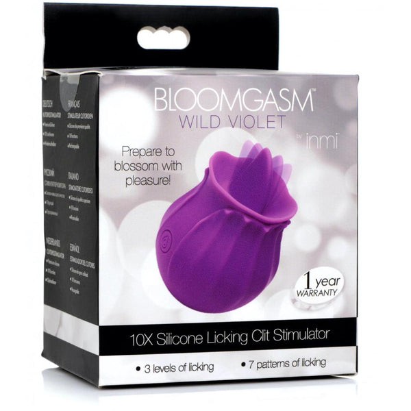 Inmi Bloomgasm Wild Violet 10X Rechargeable Silicone Clit Licking Stimulator - Extreme Toyz Singapore - https://extremetoyz.com.sg - Sex Toys and Lingerie Online Store