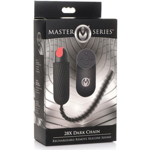 Master Series 7X Dark Chain Rechargeable Silicone Sound with Remote - Extreme Toyz Singapore - https://extremetoyz.com.sg - Sex Toys and Lingerie Online Store