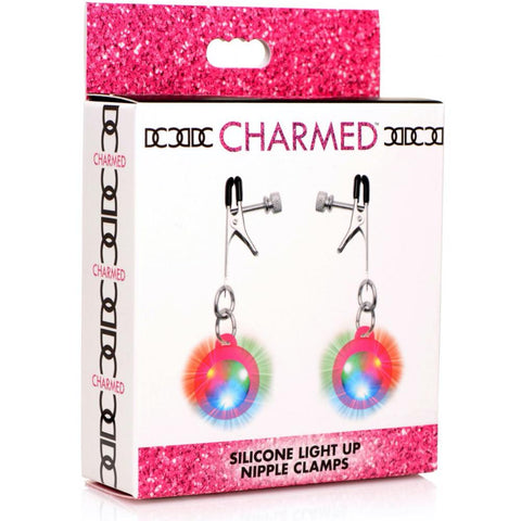 Charmed Silicone Light Up Nipple Clamps - Extreme Toyz Singapore - https://extremetoyz.com.sg - Sex Toys and Lingerie Online Store