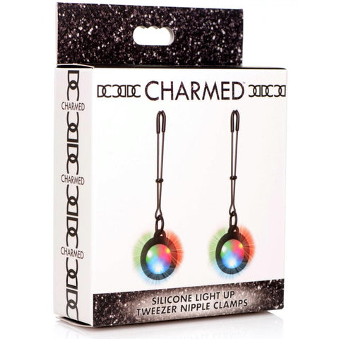 Charmed Silicone Light Up Tweezer Nipple Clamps - Extreme Toyz Singapore - https://extremetoyz.com.sg - Sex Toys and Lingerie Online Store