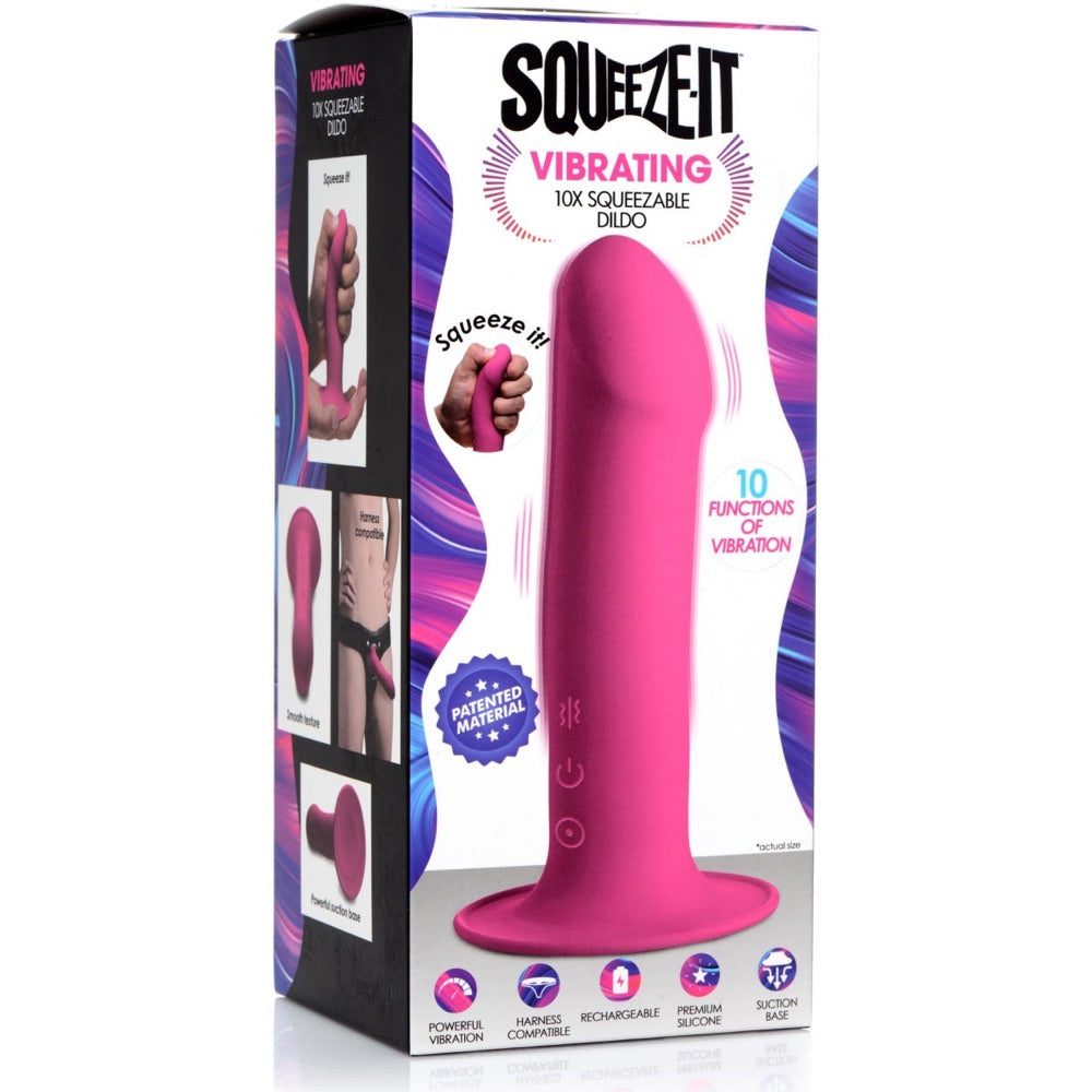 Squeeze-It 10X Squeezable Rechargeable Vibrating Dildo (2 Colours Available) -  Extreme Toyz Singapore - https://extremetoyz.com.sg - Sex Toys and Lingerie Online Store