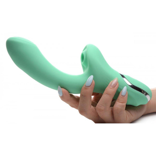 Inmi 10X Minty Air-Stim Rechargeable Silicone Rabbit Vibrator - Extreme Toyz Singapore - https://extremetoyz.com.sg - Sex Toys and Lingerie Online Store