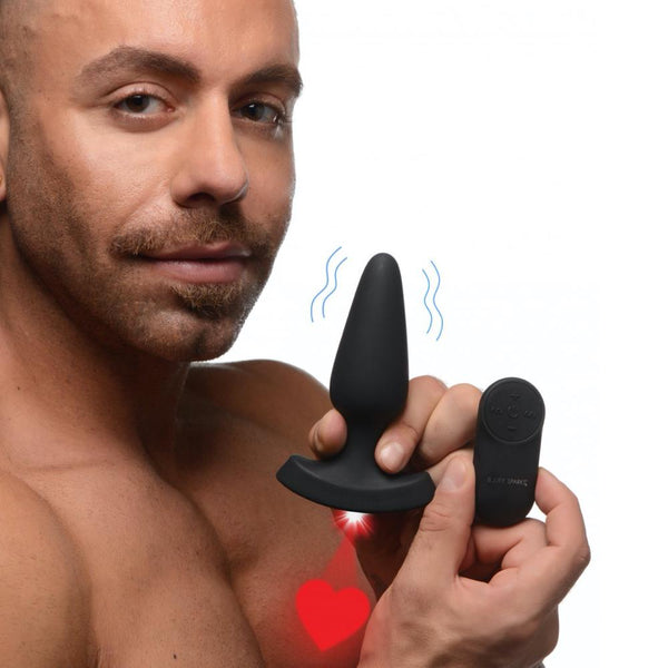 Booty Sparks 28X Laser Heart Silicone Anal Plug with Remote – Medium - Extreme Toyz Singapore - https://extremetoyz.com.sg - Sex Toys and Lingerie Online Store