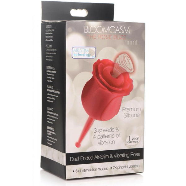 Inmi Bloomgasm Rose Buzz 7X Rechargeable Silicone Clit Stimulator and Vibrator - Extreme Toyz Singapore - https://extremetoyz.com.sg - Sex Toys and Lingerie Online Store
