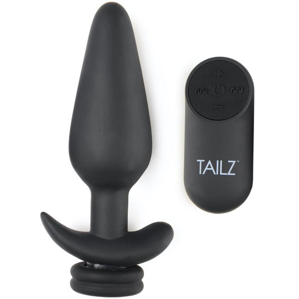 TAILZ Interchangeable 10X Vibrating Silicone Anal Plug with Remote - Large - Extreme Toyz Singapore - https://extremetoyz.com.sg - Sex Toys and Lingerie Online Store