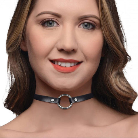 Master Series Lush Pet Silver Ring Slim Choker - Extreme Toyz Singapore - https://extremetoyz.com.sg - Sex Toys and Lingerie Online Store