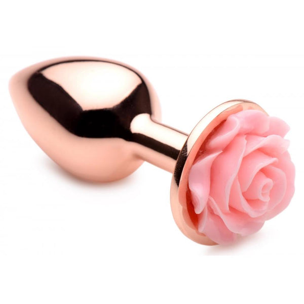 Booty Sparks Rose Gold Metal Anal Plug with Pink Flower (3 Sizes Available) - Extreme Toyz Singapore - https://extremetoyz.com.sg - Sex Toys and Lingerie Online Store
