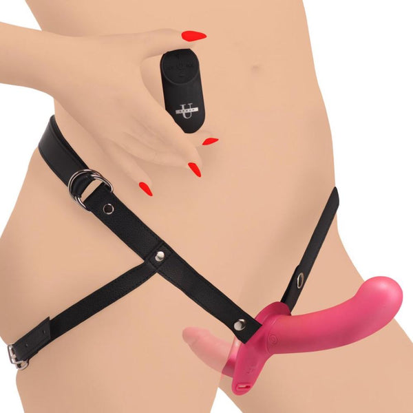 Strap U 28X Double Diva 1.5" Double Dildo with Harness and Remote Control (2 Colours Available) - Extreme Toyz Singapore - https://extremetoyz.com.sg - Sex Toys and Lingerie Online Store
