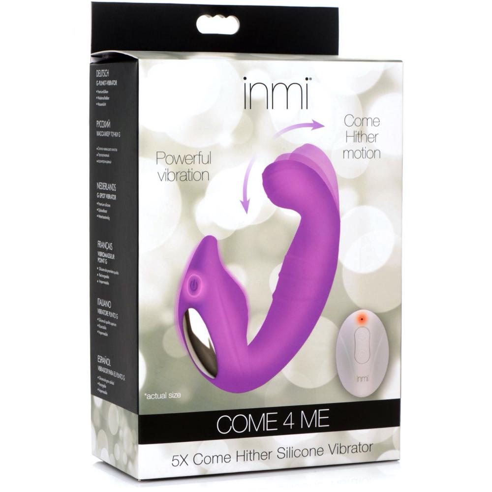 Inmi 5X Come Hither Rechargeable Silicone Vibrator with Remote Control - Extreme Toyz Singapore - https://extremetoyz.com.sg - Sex Toys and Lingerie Online Store