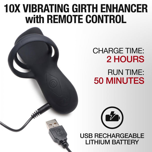 Trinity for Men 10X Silicone Rechargeable Vibrating Girth Enhancer with Remote Control - Extreme Toyz Singapore - https://extremetoyz.com.sg - Sex Toys and Lingerie Online Store