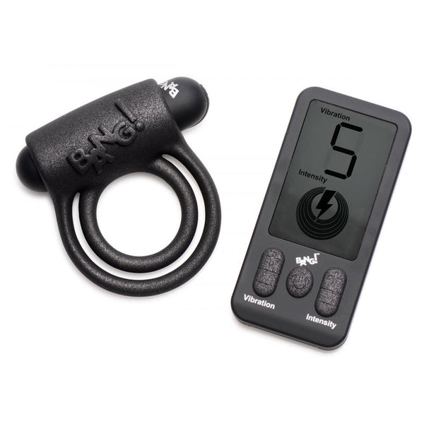 Bang! 25X Vibrating Rechargeable Silicone Cock Ring with Remote Control - Extreme Toyz Singapore - https://extremetoyz.com.sg - Sex Toys and Lingerie Online Store