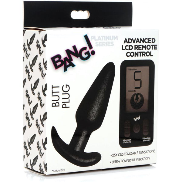 Bang! 25X Vibrating Rechargeable Silicone Butt Plug with Remote Control - Extreme Toyz Singapore - https://extremetoyz.com.sg - Sex Toys and Lingerie Online Store