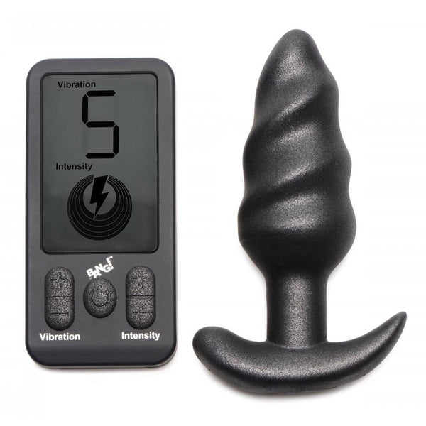 Bang! 25X Vibrating Rechargeable Silicone Swirl Plug with Remote Control - Extreme Toyz Singapore - https://extremetoyz.com.sg - Sex Toys and Lingerie Online Store