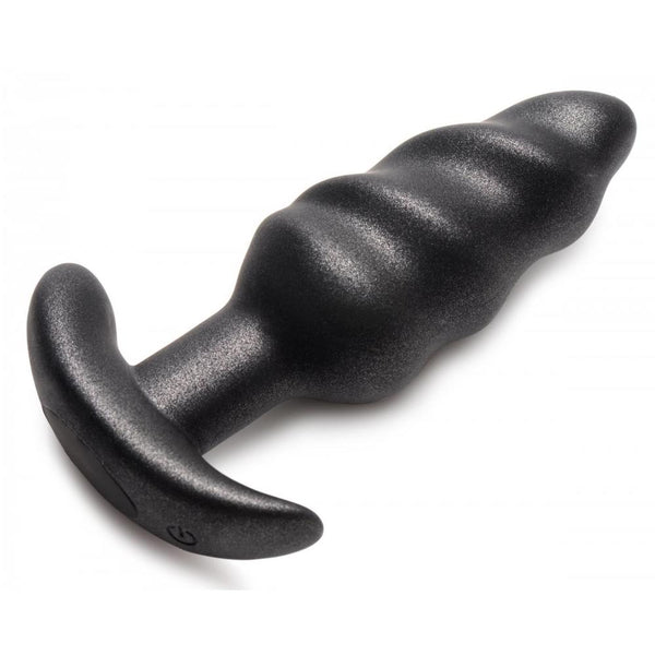 Bang! 25X Vibrating Rechargeable Silicone Swirl Plug with Remote Control - Extreme Toyz Singapore - https://extremetoyz.com.sg - Sex Toys and Lingerie Online Store