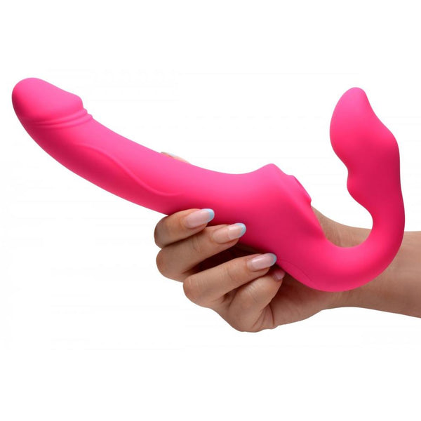 Strap U Licking and Vibrating Strapless Rechargeable Strap-On with Remote Control -  Extreme Toyz Singapore - https://extremetoyz.com.sg - Sex Toys and Lingerie Online Store