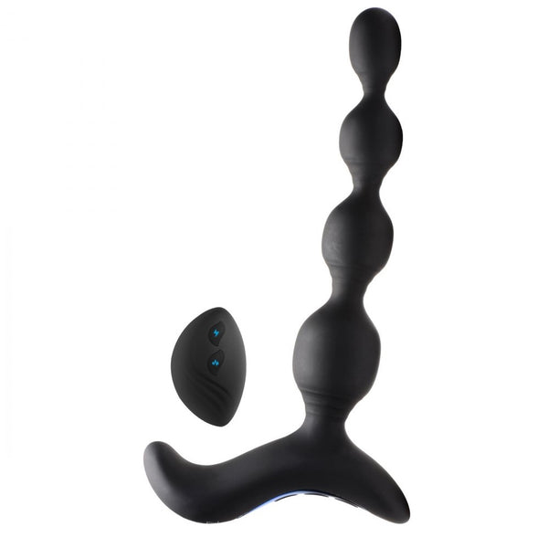 Zeus Electrosex Shock-Beads 80X Vibrating & E-Stim Rechargeable Silicone Anal Beads with Remote  -    Extreme Toyz Singapore - https://extremetoyz.com.sg - Sex Toys and Lingerie Online Store