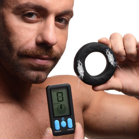 Zeus Electrosex E-Stim Pro Rechargeable Silicone Vibrating Cock Ring (2 Sizes Available) - Extreme Toyz Singapore - https://extremetoyz.com.sg - Sex Toys and Lingerie Online Store