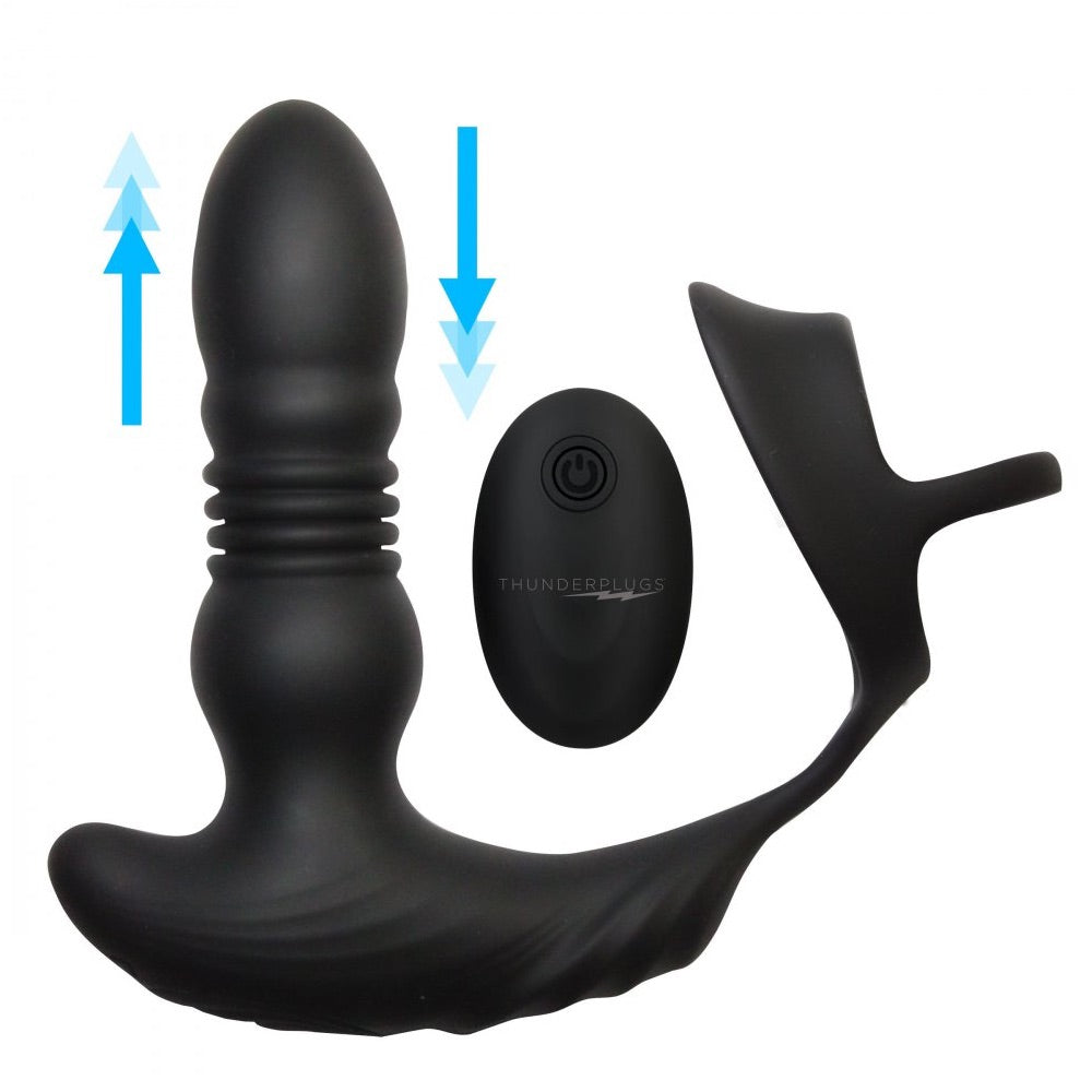 Thrusting Anal Remote Control Vibrator with Cock and Ball Ring – Extreme  Toyz