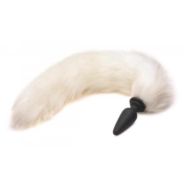 TAILZ Large Anal Plug with Interchangeable Fox Tail - White - Extreme Toyz Singapore - https://extremetoyz.com.sg - Sex Toys and Lingerie Online Store