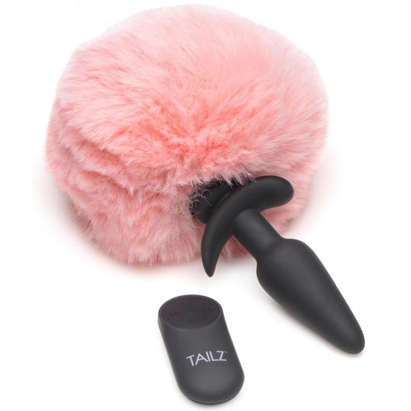 TAILZ Large Vibrating Anal Plug with Interchangeable Bunny Tail - Pink - Extreme Toyz Singapore - https://extremetoyz.com.sg - Sex Toys and Lingerie Online Store