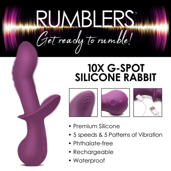 Rumblers 10X G-Spot Rechargeable Silicone Vibrator - Extreme Toyz Singapore - https://extremetoyz.com.sg - Sex Toys and Lingerie Online Store