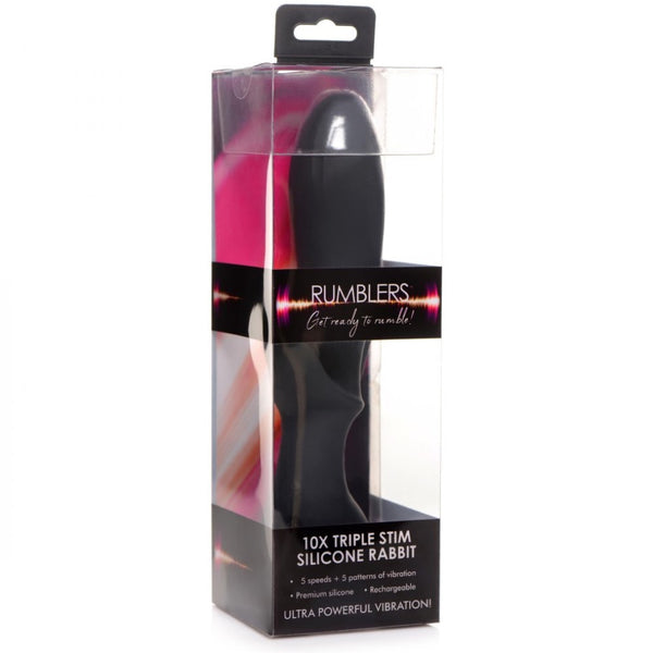 Rumblers 10X Triple Stim Rechargeable Silicone Vibrator - Extreme Toyz Singapore - https://extremetoyz.com.sg - Sex Toys and Lingerie Online Store