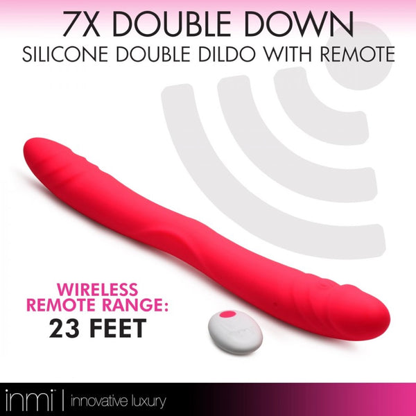 Inmi 7X Double Down Rechargeable Silicone Double Dildo with Remote - Extreme Toyz Singapore - https://extremetoyz.com.sg - Sex Toys and Lingerie Online Store