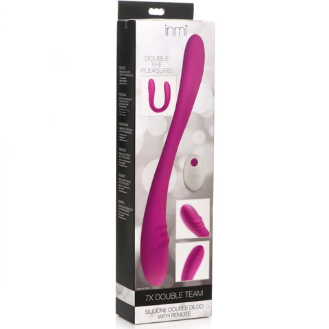 Inmi 7X Double Team Rechargeable Silicone Double Dildo with Remote - Extreme Toyz Singapore - https://extremetoyz.com.sg - Sex Toys and Lingerie Online Store
