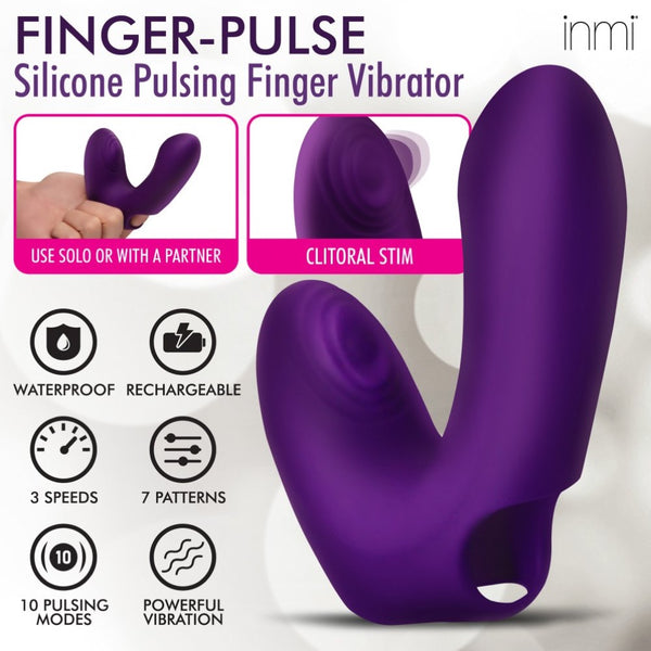 Inmi Finger-Pulse Rechargeable Silicone Pulsing Finger Vibrator -  Extreme Toyz Singapore - https://extremetoyz.com.sg - Sex Toys and Lingerie Online Store