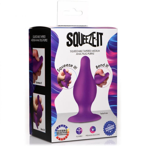 Squeeze-It Squeezable Tapered Silicone Anal Plug - Medium - Extreme Toyz Singapore - https://extremetoyz.com.sg - Sex Toys and Lingerie Online Store