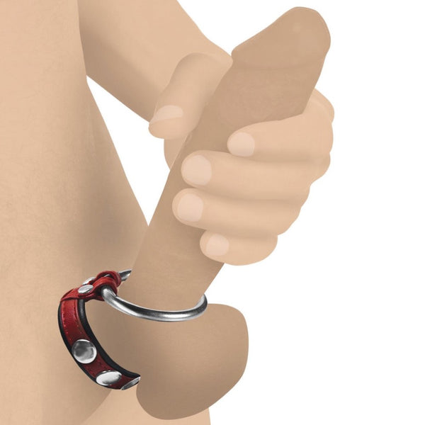 *GENUINE LEATHER* Strict Leather Cock Gear Leather and Steel Cock and Ball Ring - Extreme Toyz Singapore - https://extremetoyz.com.sg - Sex Toys and Lingerie Online Store