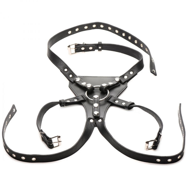 *GENUINE LEATHER* Strict Leather Daddy An Li Leather Strap-on Harness (2 Sizes Available) - Extreme Toyz Singapore - https://extremetoyz.com.sg - Sex Toys and Lingerie Online Store