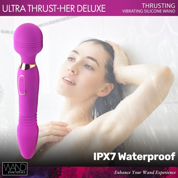 Wand Essentials Ultra Thrust-Her Deluxe Thrusting and Vibrating Rechargeable Silicone Wand - Extreme Toyz Singapore - https://extremetoyz.com.sg - Sex Toys and Lingerie Online Store