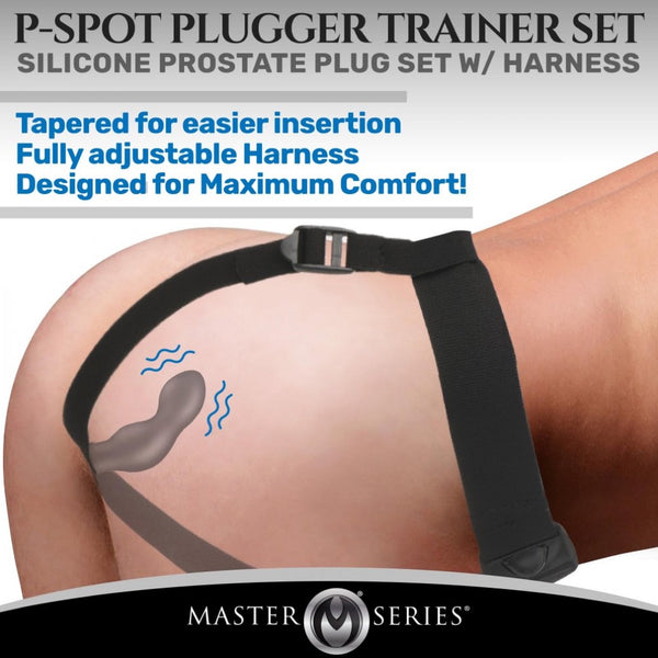 Master Series P-Spot Plugger 28X Rechargeable Silicone Prostate Plug with Comfort Harness and Remote Control - Extreme Toyz Singapore - https://extremetoyz.com.sg - Sex Toys and Lingerie Online Store