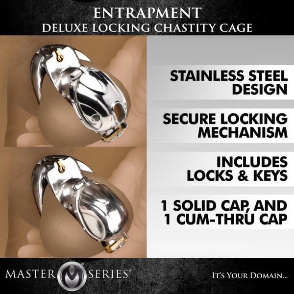 Master Series Entrapment Deluxe Locking Chastity Cage - Extreme Toyz Singapore - https://extremetoyz.com.sg - Sex Toys and Lingerie Online Store