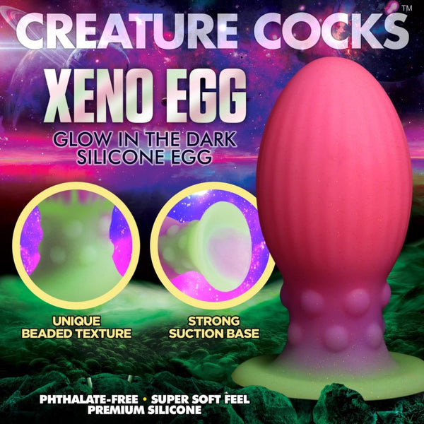 Creature Cocks Xeno Egg Glow in the Dark Silicone Egg - XL - Extreme Toyz Singapore - https://extremetoyz.com.sg - Sex Toys and Lingerie Online Store