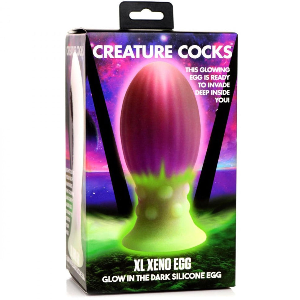 Creature Cocks Xeno Egg Glow in the Dark Silicone Egg - XL - Extreme Toyz Singapore - https://extremetoyz.com.sg - Sex Toys and Lingerie Online Store