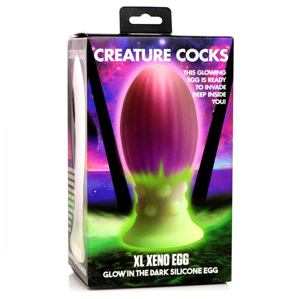 Creature Cocks Xeno Egg Glow in the Dark Silicone Egg - XL - Extreme Toyz Singapore - https://extremetoyz.com.sg - Sex Toys and Lingerie Online Store