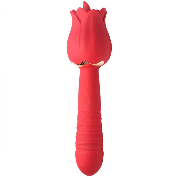 Inmi Bloomgasm Racy Rose Thrusting and Licking Rose Rechargeable Vibrator - Extreme Toyz Singapore - https://extremetoyz.com.sg - Sex Toys and Lingerie Online Store