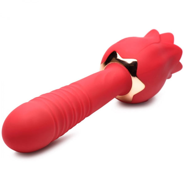 Inmi Bloomgasm Racy Rose Thrusting and Licking Rose Rechargeable Vibrator - Extreme Toyz Singapore - https://extremetoyz.com.sg - Sex Toys and Lingerie Online Store 