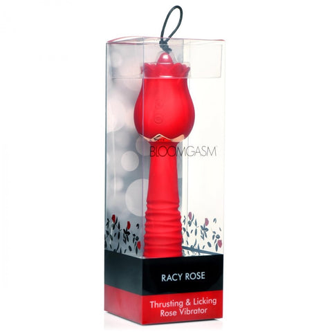 Inmi Bloomgasm Racy Rose Thrusting and Licking Rose Rechargeable Vibrator - Extreme Toyz Singapore - https://extremetoyz.com.sg - Sex Toys and Lingerie Online Store 