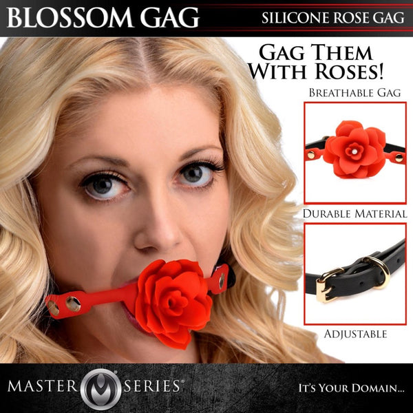 Master Series Blossom Silicone Breathable Rose Gag - Extreme Toyz Singapore - https://extremetoyz.com.sg - Sex Toys and Lingerie Online Store