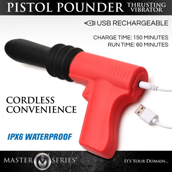 Master Series Pistola Pounder Thrusting Rechargeable Vibrator - Extreme Toyz Singapore - https://extremetoyz.com.sg - Sex Toys and Lingerie Online Store