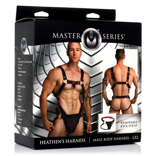 Master Series Heathen's Male Body Harness (2 Sizes Available) - Extreme Toyz Singapore - https://extremetoyz.com.sg - Sex Toys and Lingerie Online Store