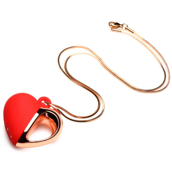 Charmed 10X Vibrating Silicone Rechargeable Heart Necklace - Extreme Toyz Singapore - https://extremetoyz.com.sg - Sex Toys and Lingerie Online Store