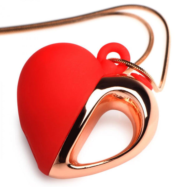 Charmed 10X Vibrating Silicone Rechargeable Heart Necklace - Extreme Toyz Singapore - https://extremetoyz.com.sg - Sex Toys and Lingerie Online Store