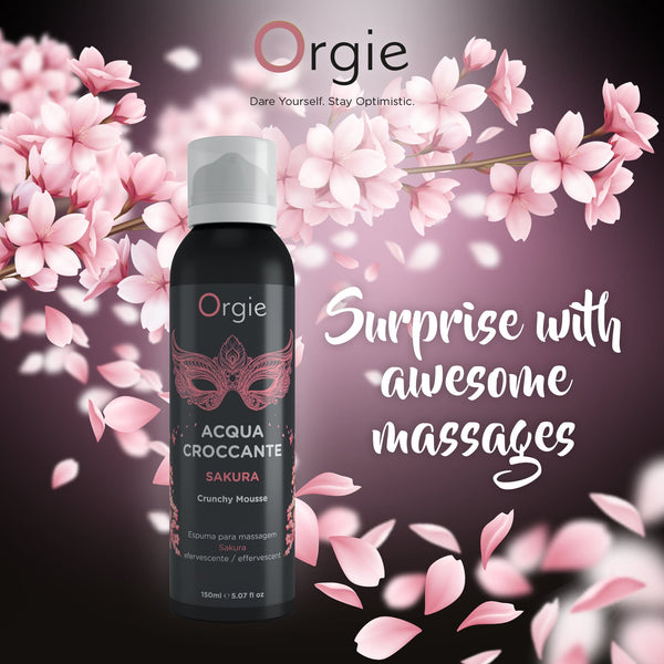 Orgie Acqua Croccante Massage Crunchy Mousse - Sakura 150ml - Extreme Toyz Singapore - https://extremetoyz.com.sg - Sex Toys and Lingerie Online Store