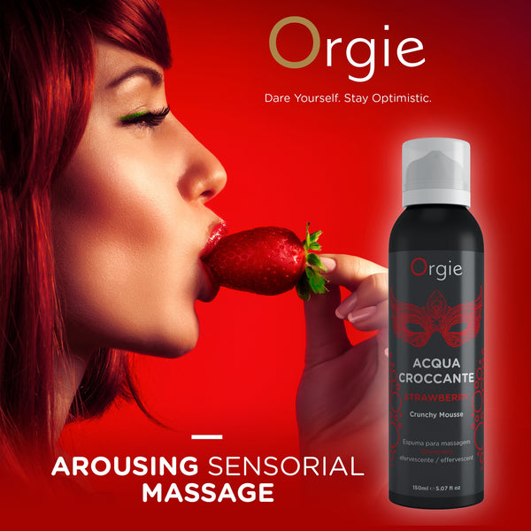 Orgie Acqua Croccante Massage Crunchy Mousse - Strawberry 150ml - Extreme Toyz Singapore - https://extremetoyz.com.sg - Sex Toys and Lingerie Online Store