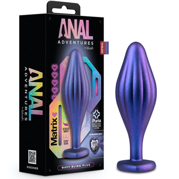 Blush Novelties Anal Adventures Matrix Wavy Bling Plug - Extreme Toyz Singapore - https://extremetoyz.com.sg - Sex Toys and Lingerie Online Store